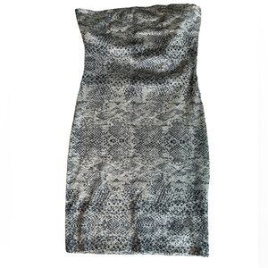 Sparkly snake strapless tie dress mini